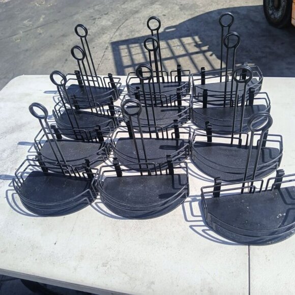 AMERICAN METAL CRAFT WINCO WROUGHT IRON CONDIMENT HOLDER BLACK - Picture 3 of 4